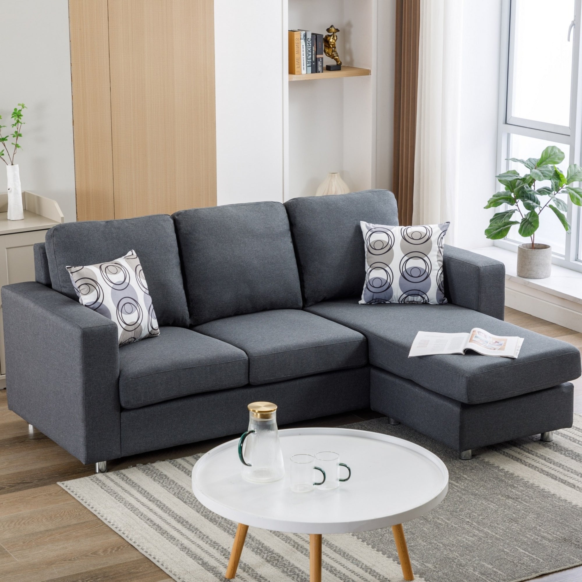 Arcevo sectionnel reversible gris - 1