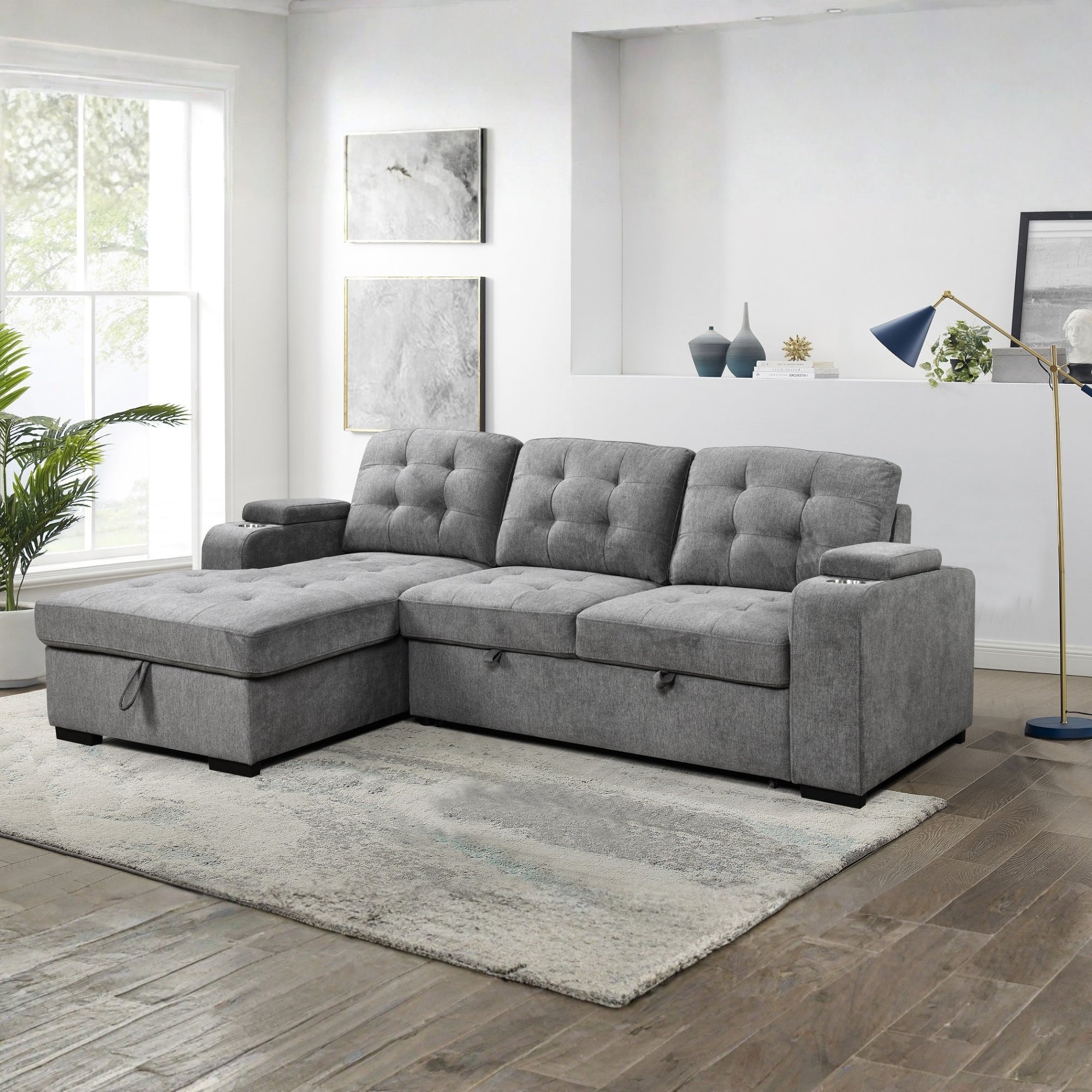 Stovena sectionnel sofa-lit gris - 1