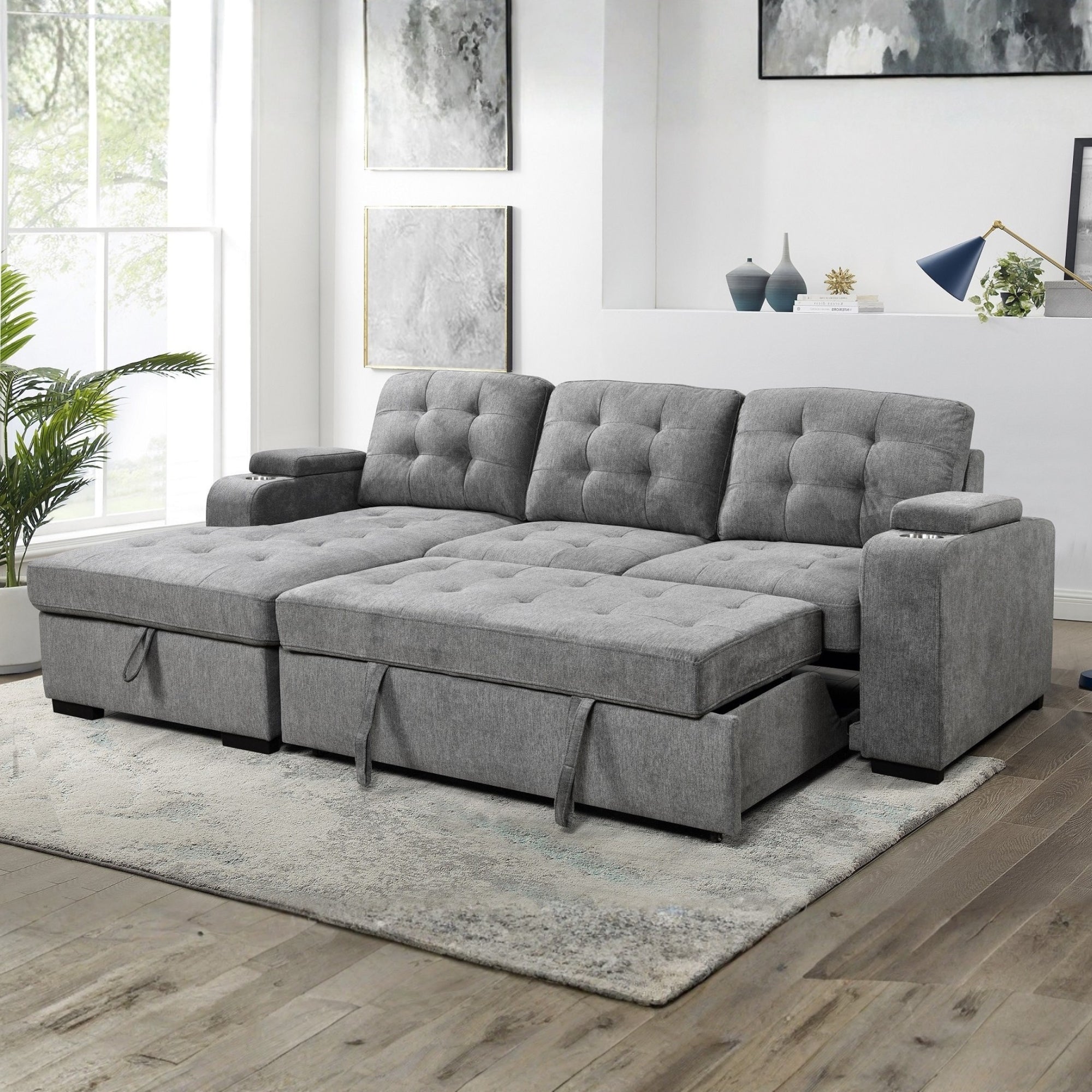 Stovena sectionnel sofa-lit gris - 3