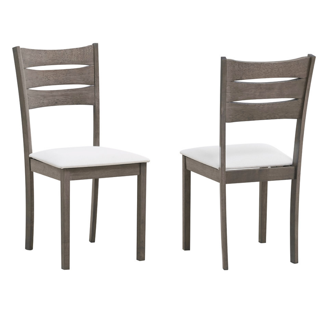 Ensemble de salle à manger Core – Bois gris antique / Tissu crème