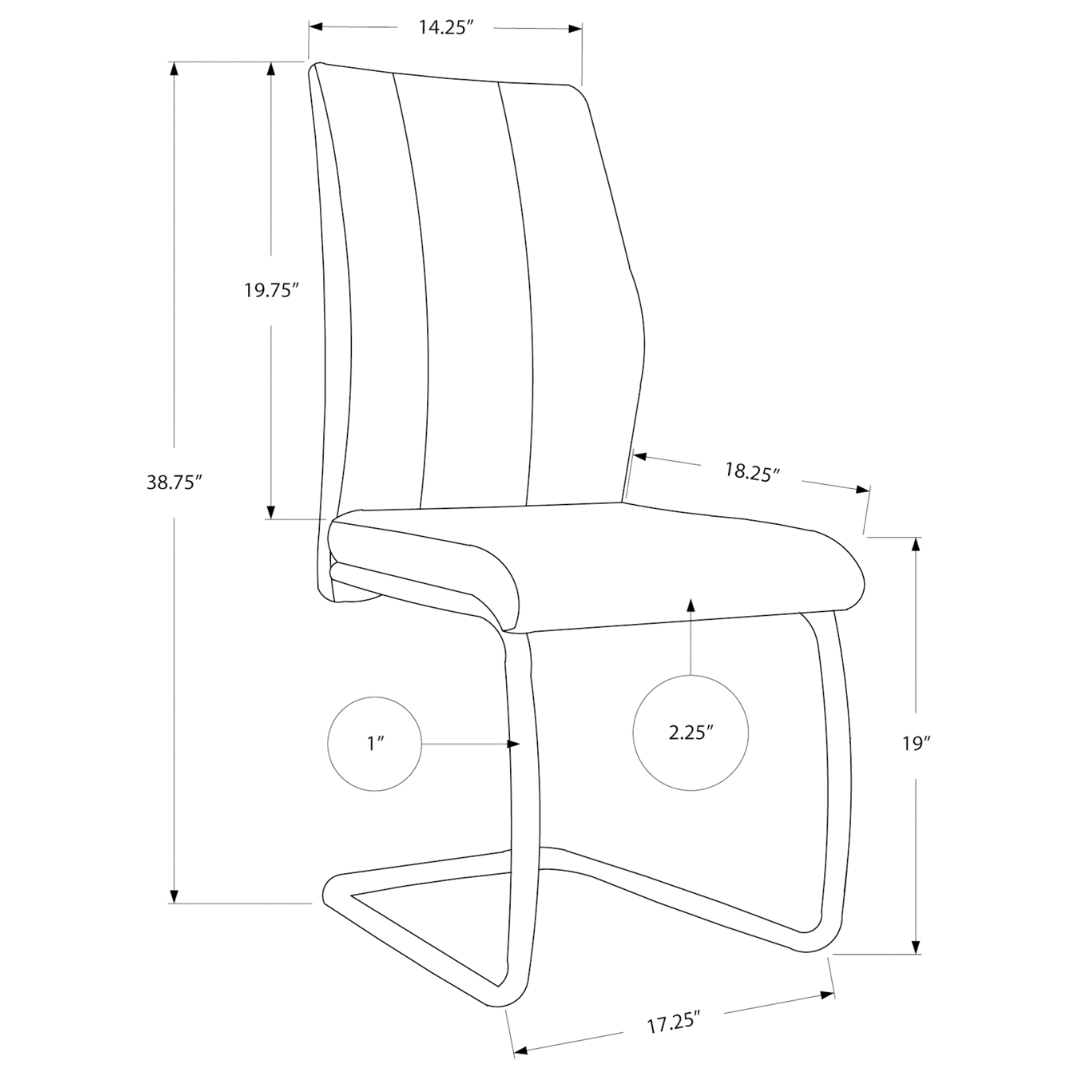 Cantelia – Lot de 2 – Chaises de salle à manger cantilever en velours – Noir/Chrome