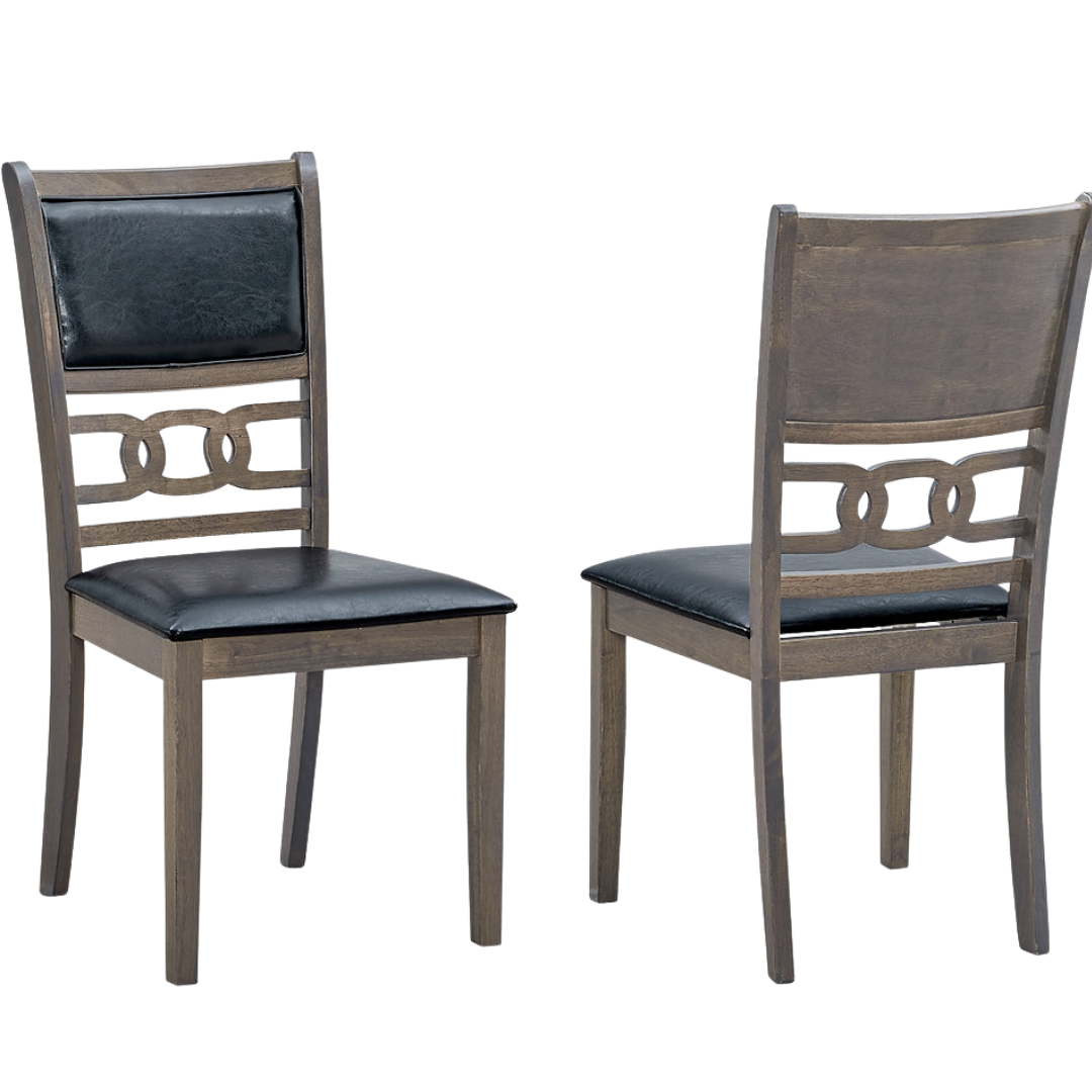 Alto – Ensemble de salle à manger – Bois gris antique / PU noir