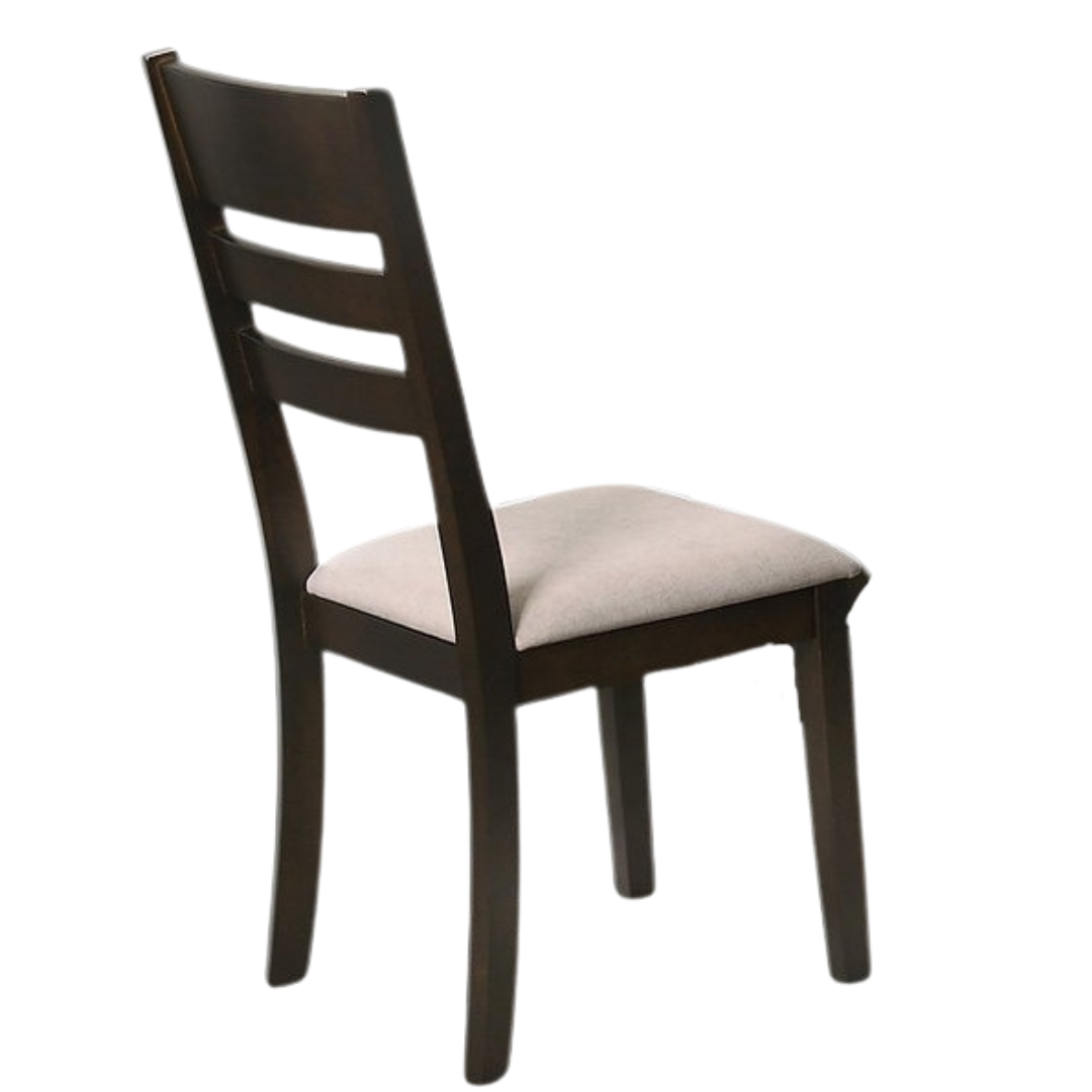 Ensemble de salle à manger Slate – Bois expresso / Tissu crème