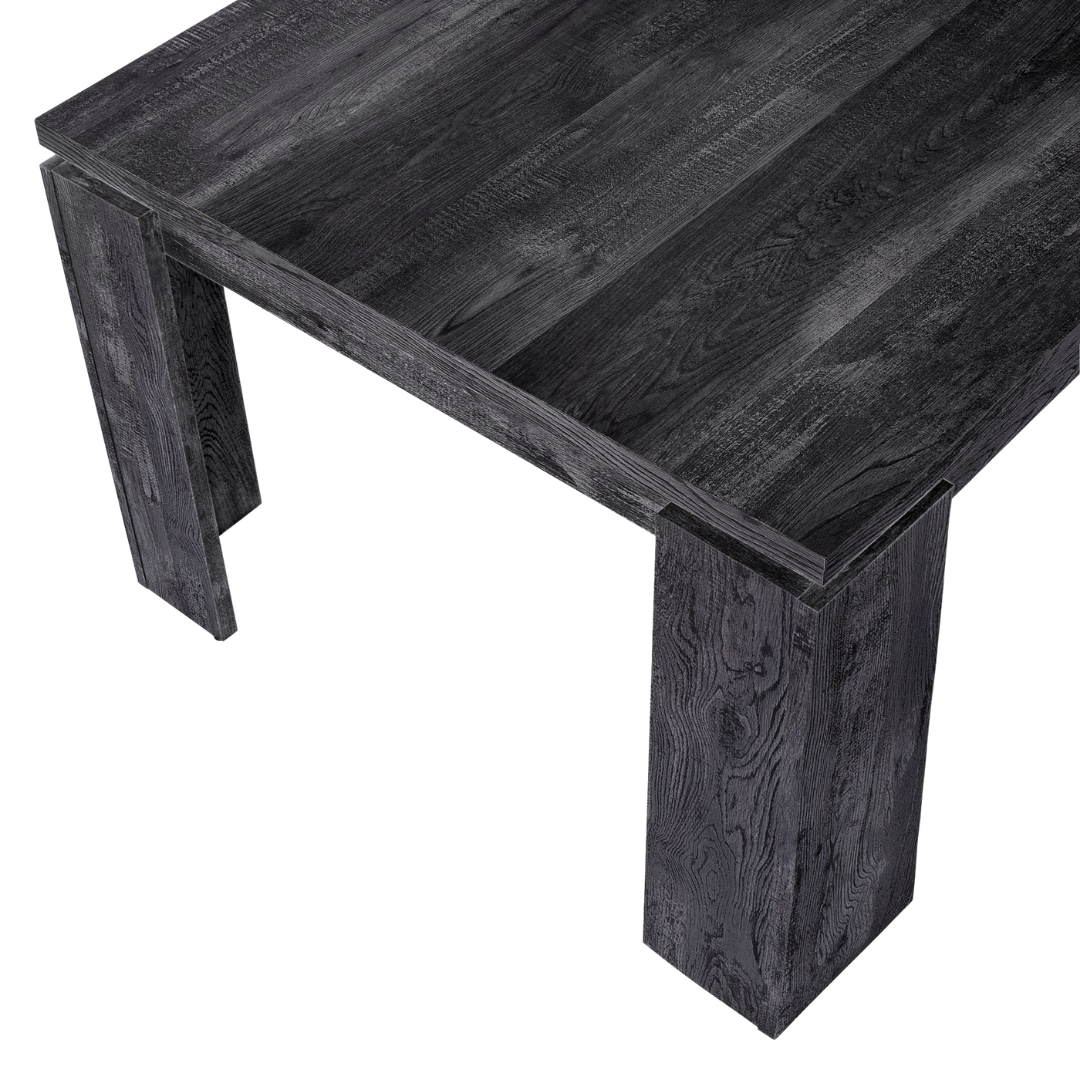Noirust – Table à manger – Aspect bois recyclé noir
