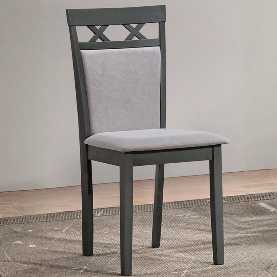 Moderna – Ensemble de salle à manger – Chaises en bois gris antique et tissu