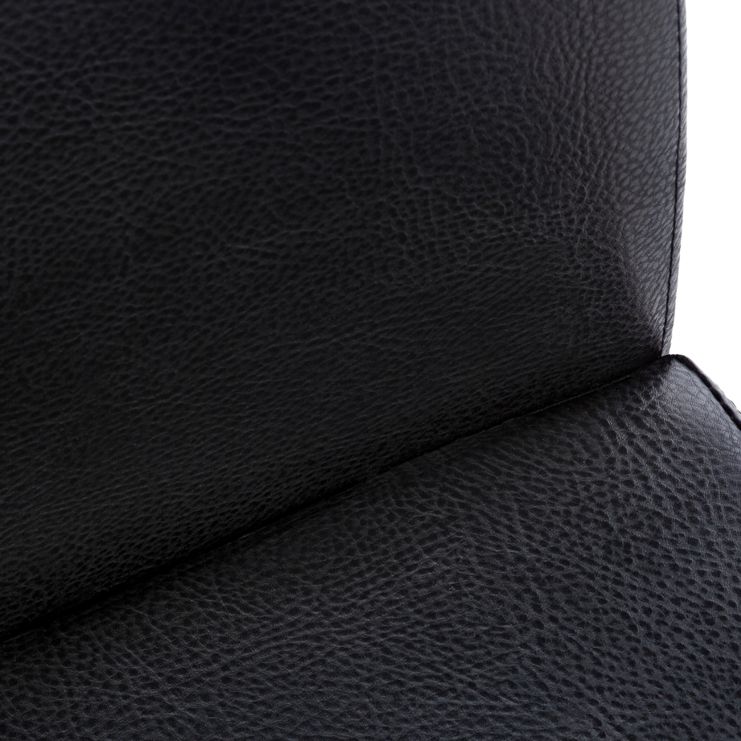 Slidora – Set of 2 – Leather-Look Sled Dining Chair – Black / Black Base