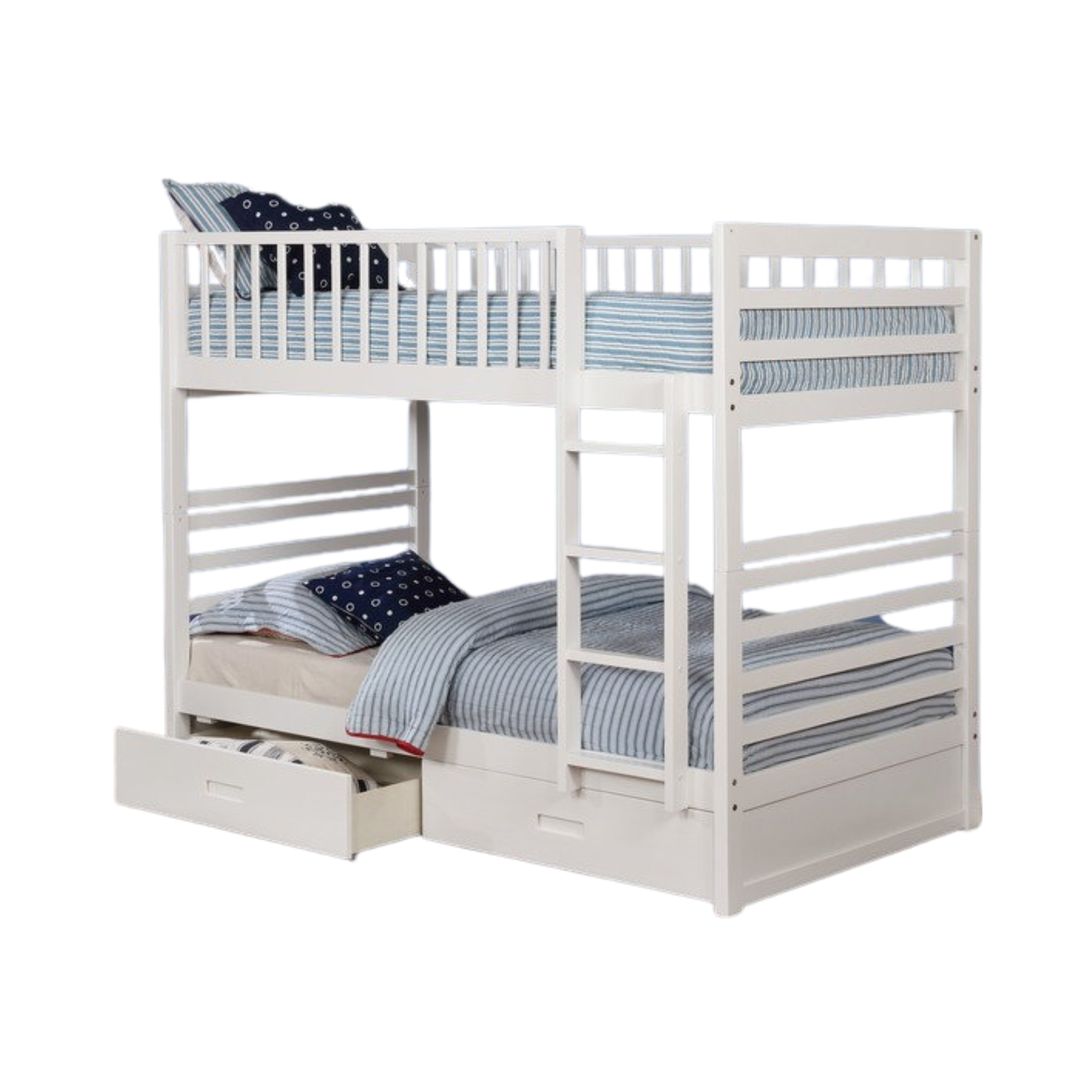 Lit superposé simple/simple en bois blanc B 110W