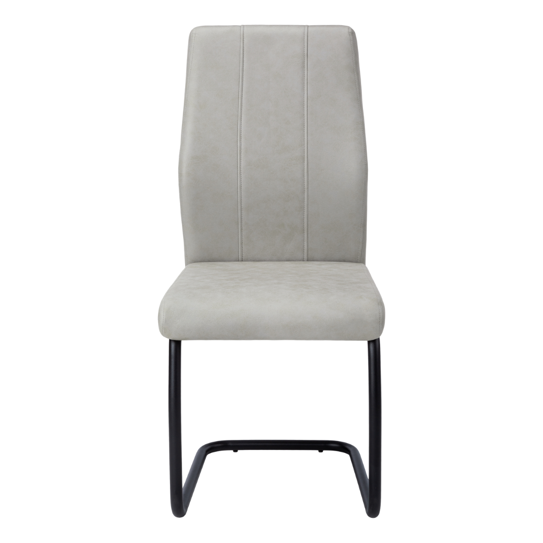 Cantelia – Lot de 2 – Chaises de salle à manger cantilever en tissu – Piètement gris/noir