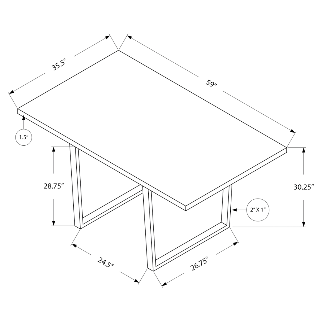 Homia – Ensemble de salle à manger – Aspect bois gris / Aspect cuir noir