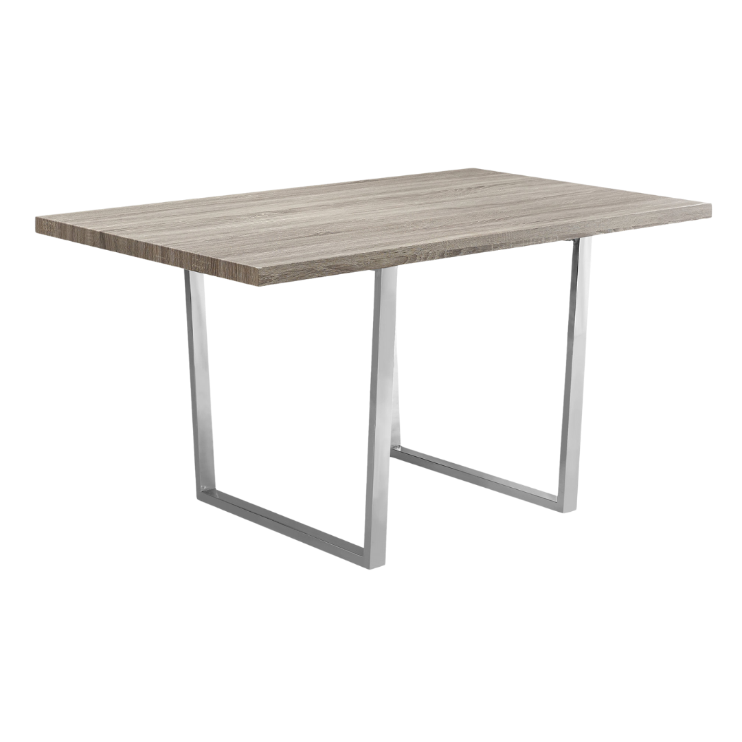 Cubik – Ensemble de salle à manger – Aspect cuir taupe foncé/gris