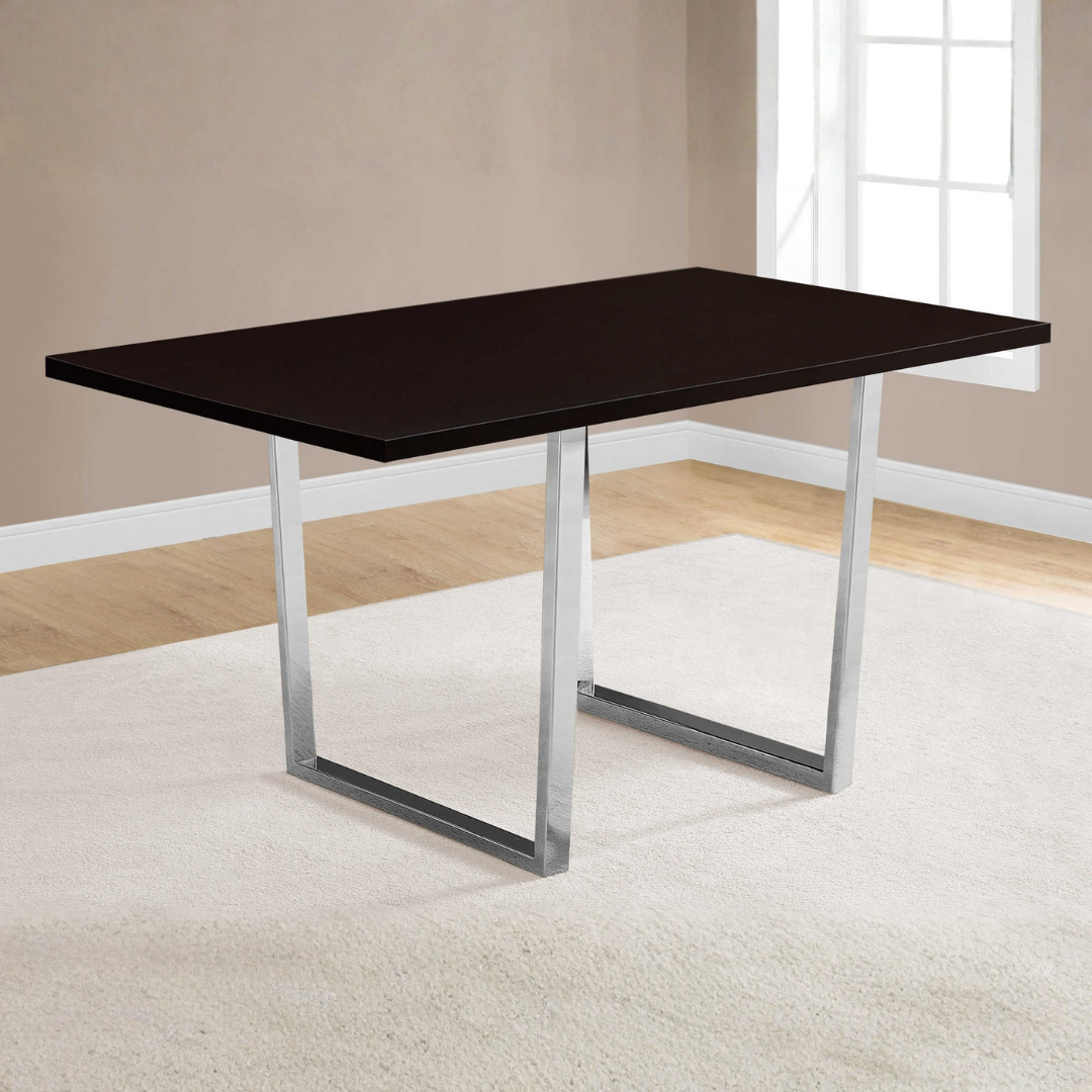 Cubik – Ensemble de salle à manger – Espresso / Aspect cuir noir