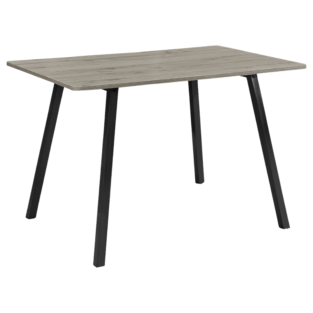 Greylin – Table de salle à manger – Stratifié gris / Métal noir
