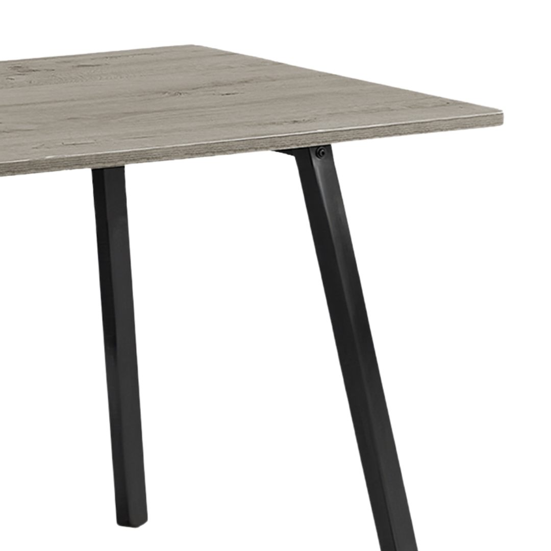 Greylin – Table de salle à manger – Stratifié gris / Métal noir