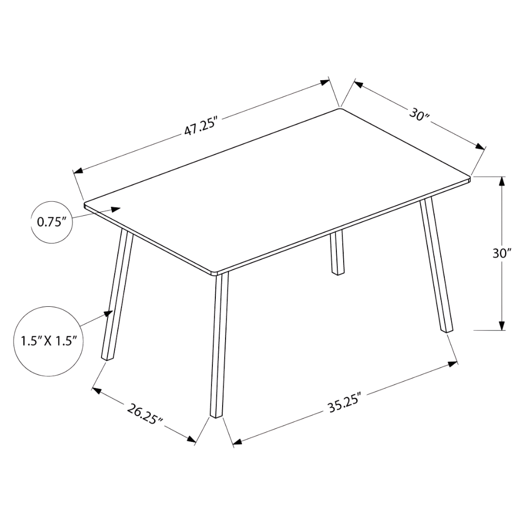 Table de salle à manger Tauvian – Stratifié taupe foncé / Métal noir
