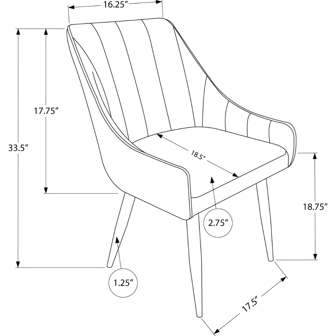 Veloria – Lot de 2 – Chaises de salle à manger en tissu avec accoudoirs – Taupe / Métal noir