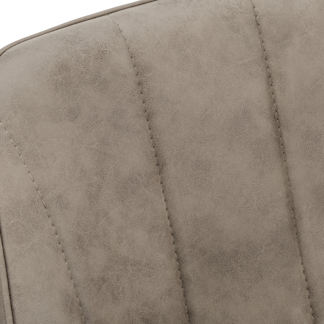 Ensemble 2 chaises salle à manger Veloria tissu lin taupe accoudoirs pieds acier noir mat Montréal