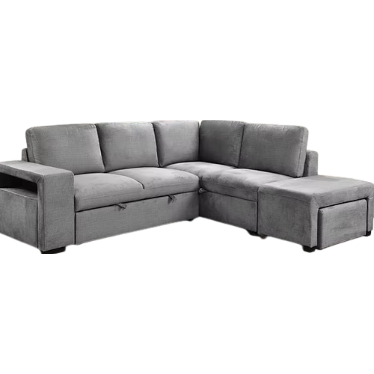 IF-9035 RHF Sofa Bed Sectional with Dual Storage – Soft Grey