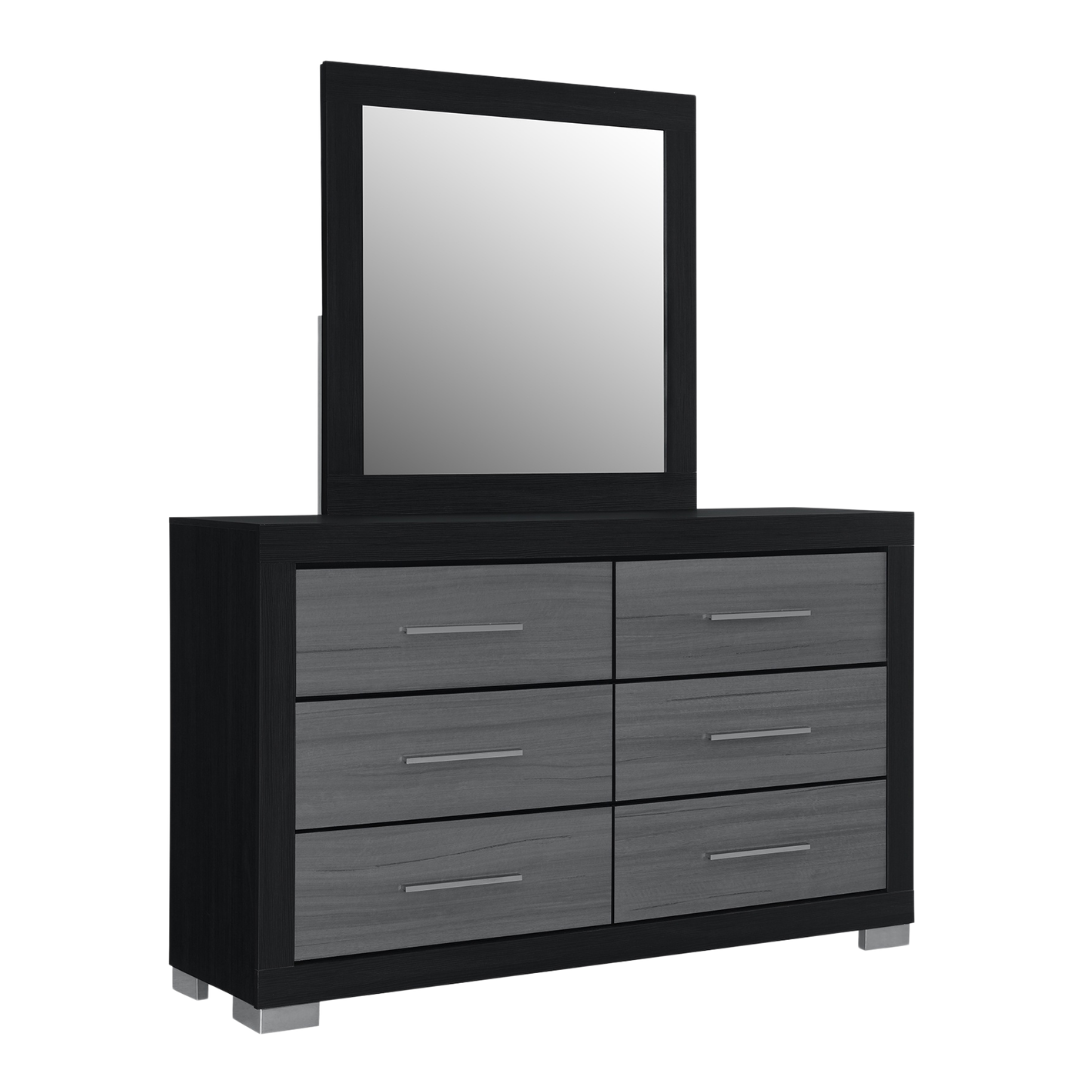 Caldera – Ensemble de chambre queen noir et gris rangement