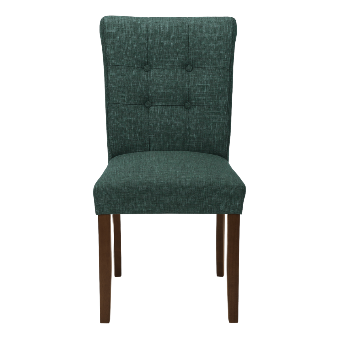 Linara – Lot de 2 – Chaise de salle à manger capitonnée aspect lin – Bleu