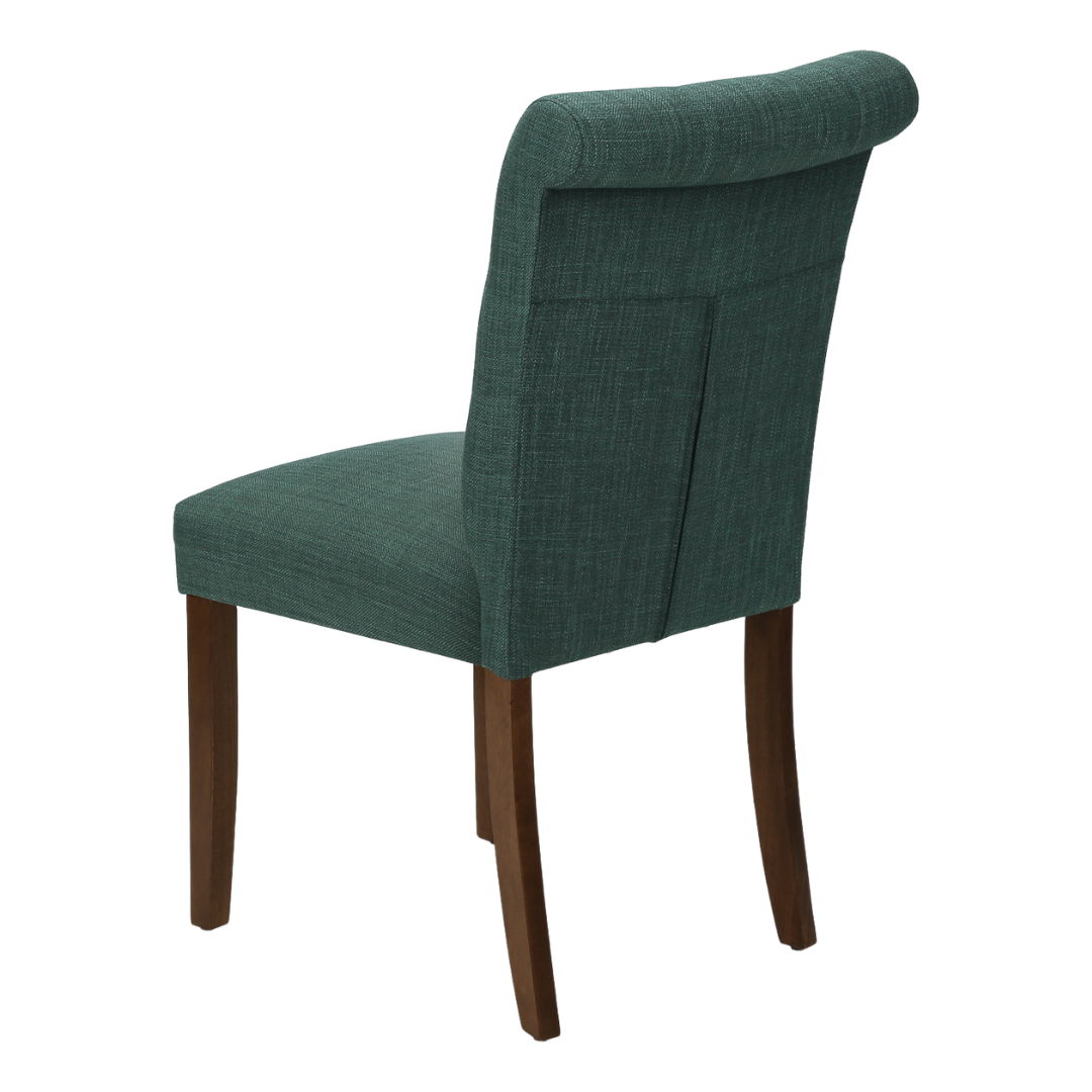 Linara – Lot de 2 – Chaise de salle à manger capitonnée aspect lin – Bleu