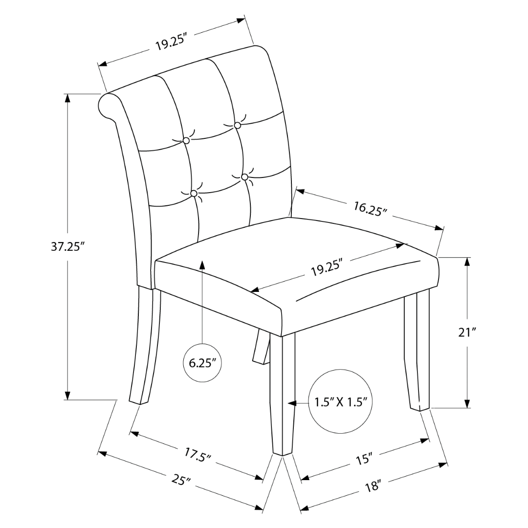 Linara – Set of 2 – Tufted Linen-Look Dining Chair – Orange