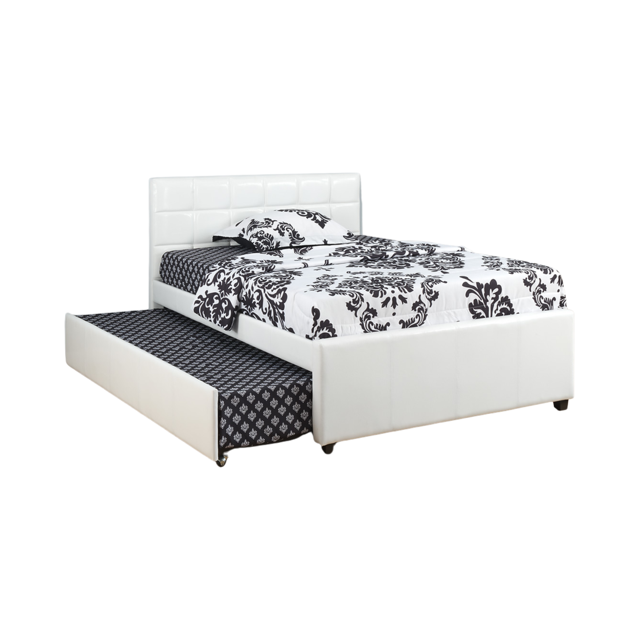 Valerio – Lit gigogne en polyuréthane – Blanc (simple/double)