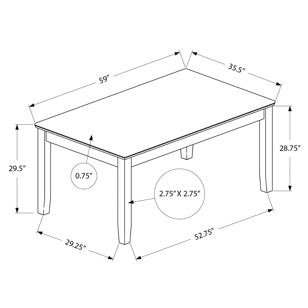 Comforta – Dining Set – Antique White / Light Brown Veneer / Beige Fabric