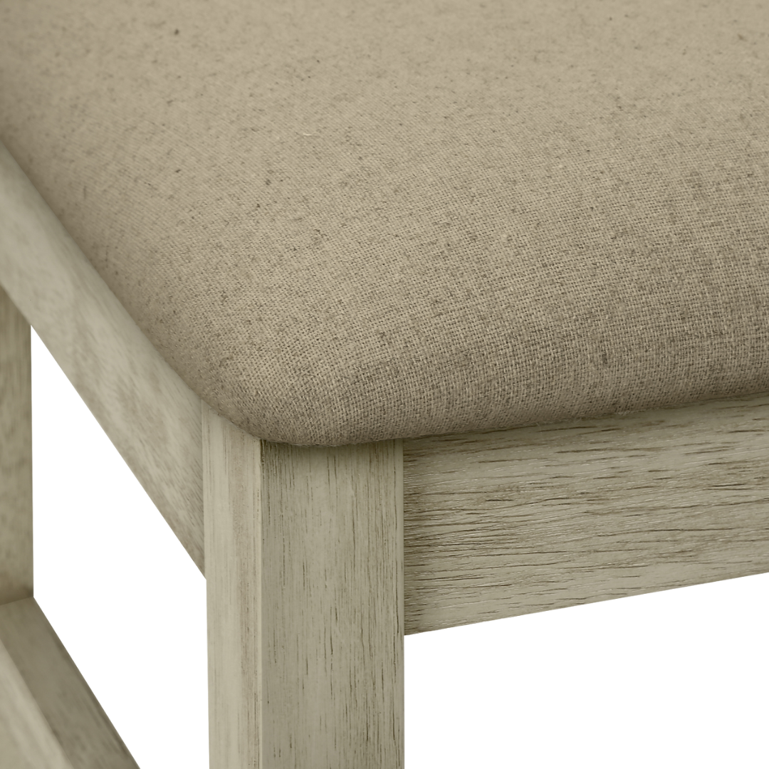 Ladmore – Lot de 2 – Chaises de salle à manger en tissu à dossier échelle – Beige