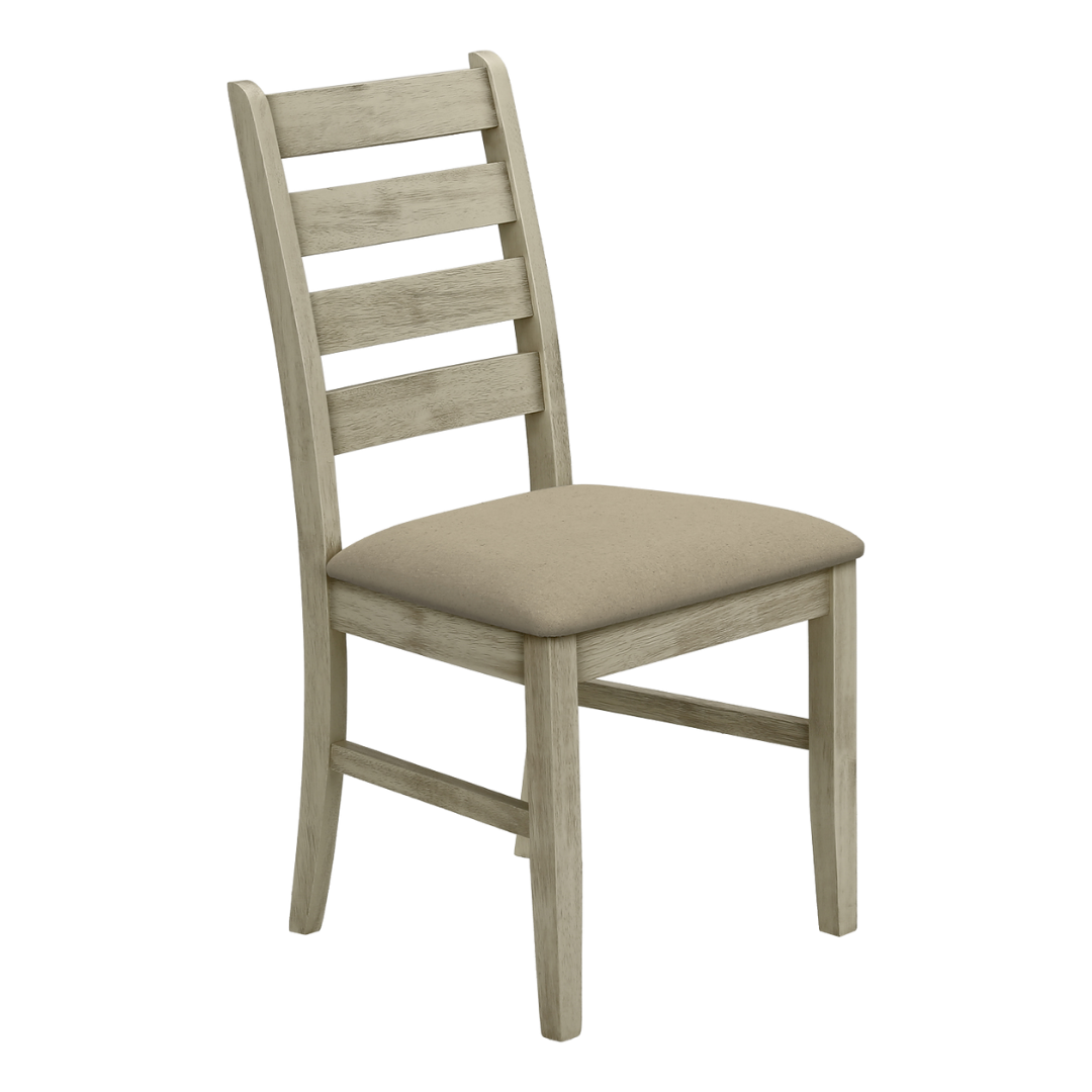 Ladmore – Set of 2 – Ladder-Back Fabric Dining Chair – Beige