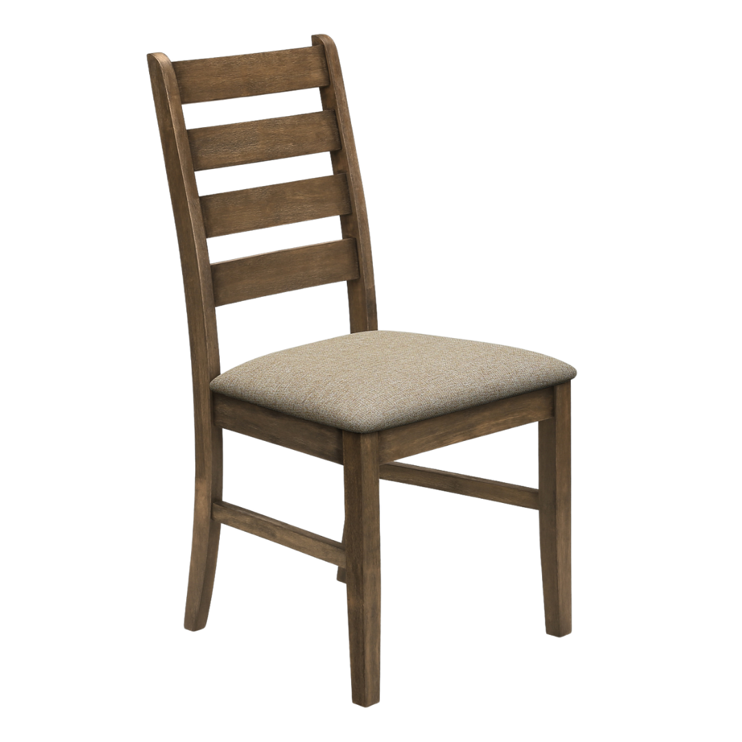 Ladmore – Set of 2 – Ladder-Back Fabric Dining Chair – Light Brown
