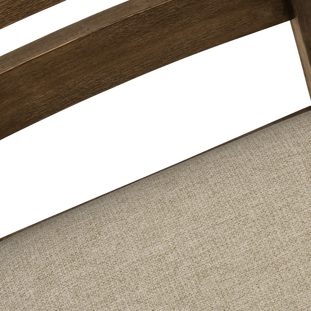 Ladmore – Lot de 2 – Chaises de salle à manger en tissu à dossier échelle – Marron clair