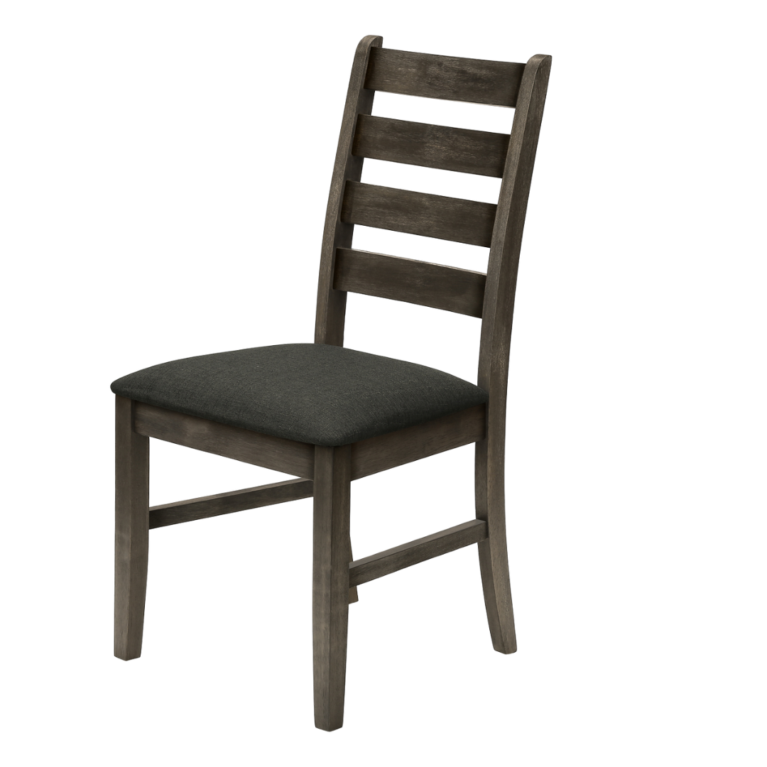 Ensemble de salle à manger Gather – Placage gris antique / Tissu gris foncé