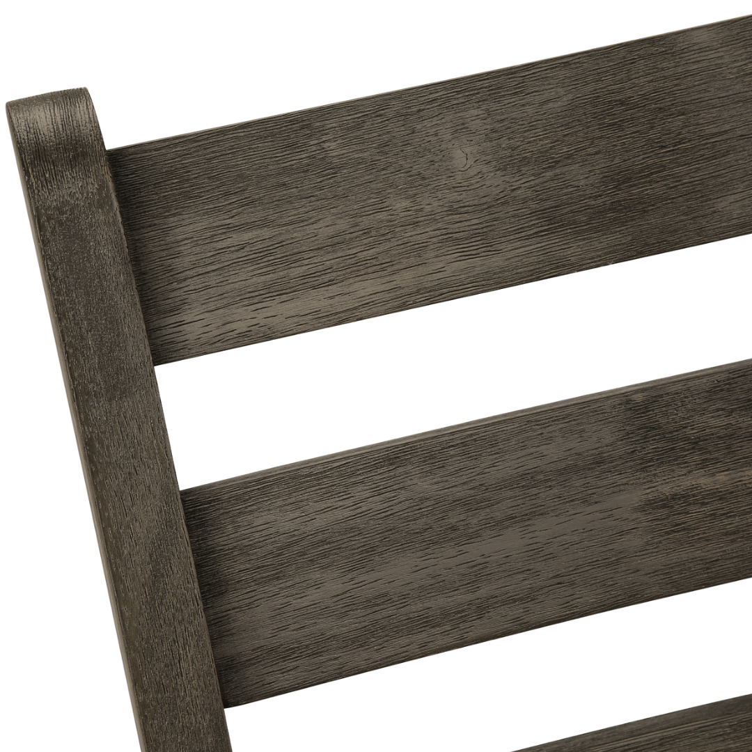 Ladmore – Lot de 2 – Chaises de salle à manger en tissu à dossier échelle – Gris foncé