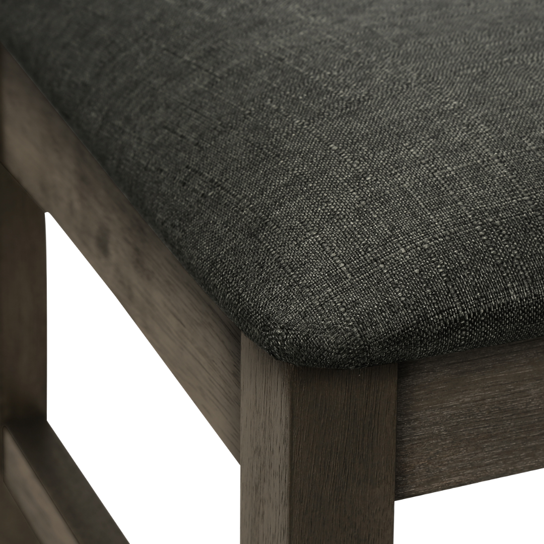 Ladmore – Lot de 2 – Chaises de salle à manger en tissu à dossier échelle – Gris foncé