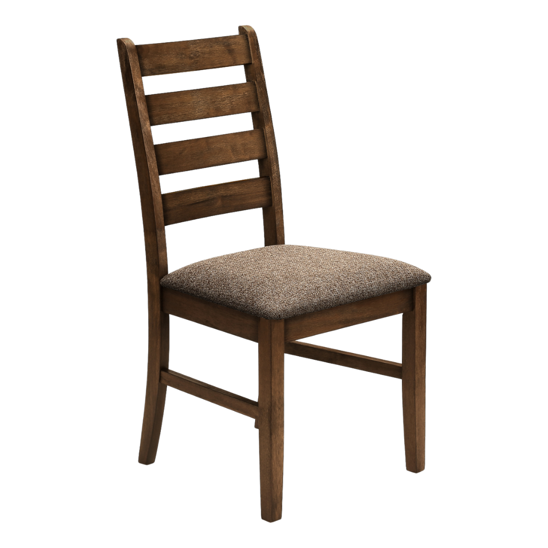 Ladmore – Set of 2 – Ladder-Back Fabric Dining Chair – Brown