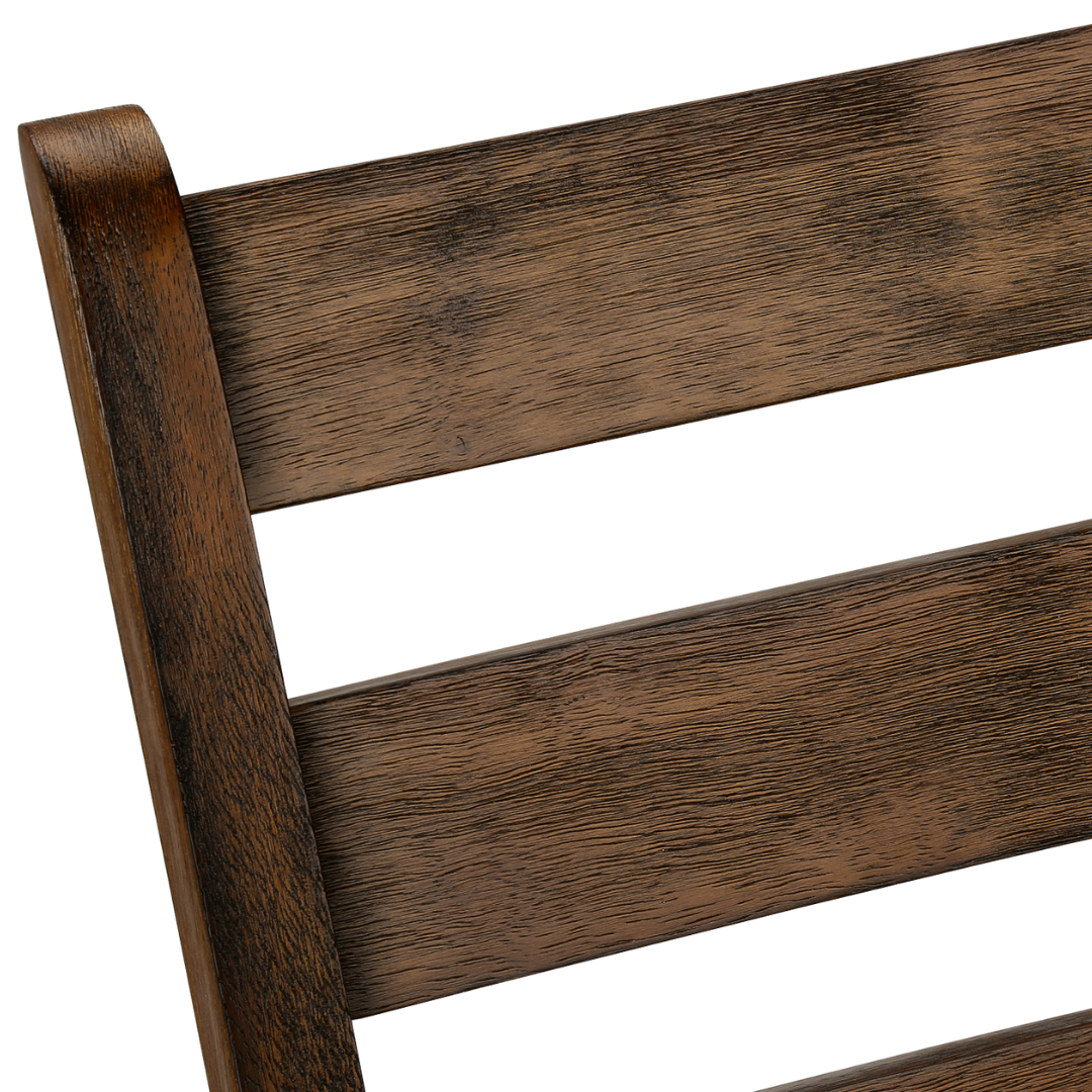 Ladmore – Lot de 2 – Chaises de salle à manger en tissu à dossier échelle – Marron