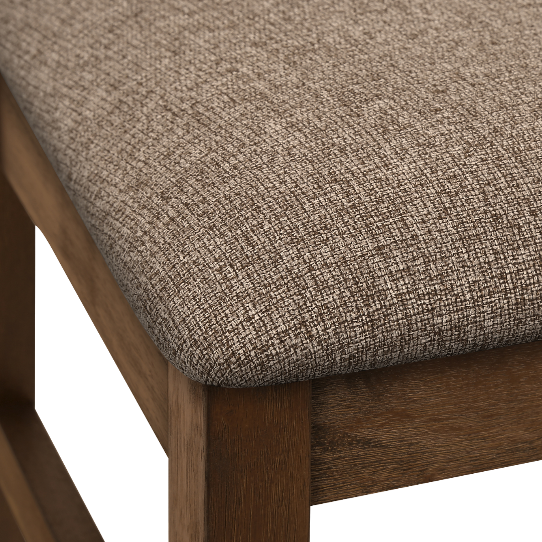 Ladmore – Lot de 2 – Chaises de salle à manger en tissu à dossier échelle – Marron