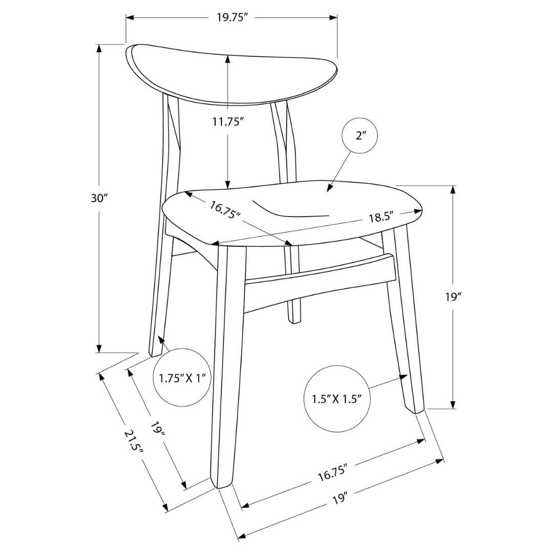 Soren – Ensemble de salle à manger – Noyer foncé / Tissu marron