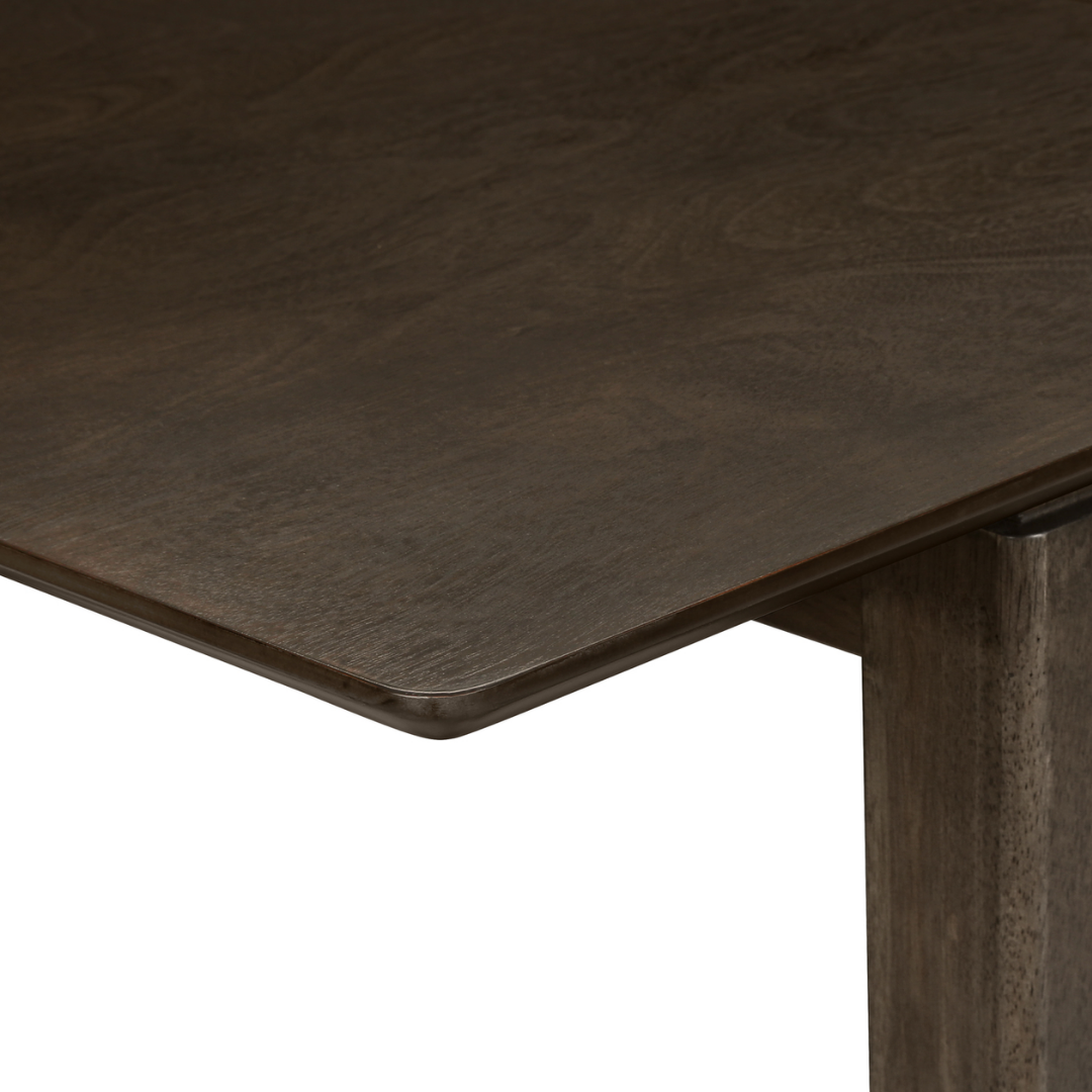 Ensemble de salle à manger Runa – Placage gris / Tissu marron