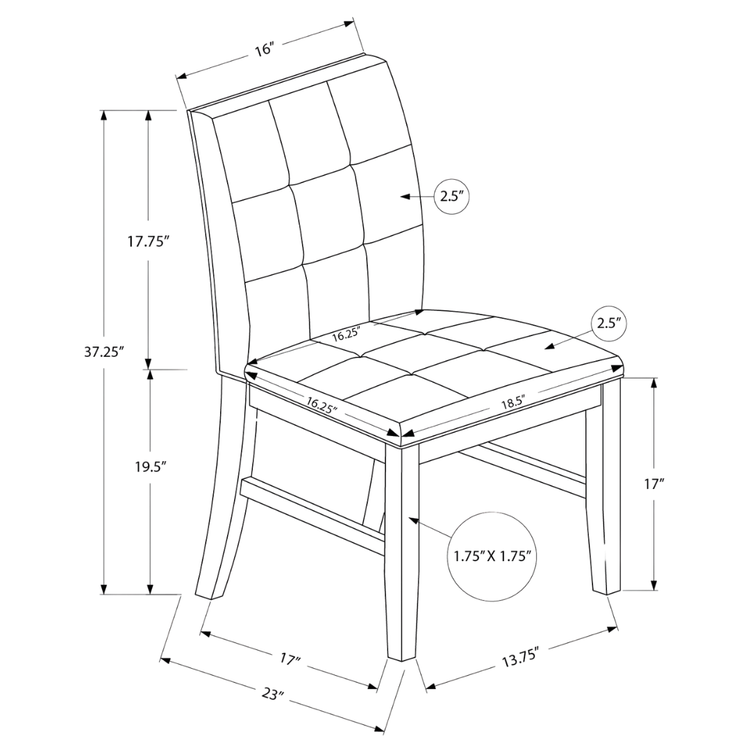 Haventon – Lot de 2 – Chaises de salle à manger en tissu capitonné – Crème