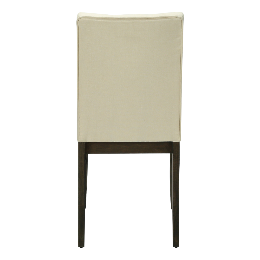 Haventon – Lot de 2 – Chaises de salle à manger en tissu capitonné – Crème