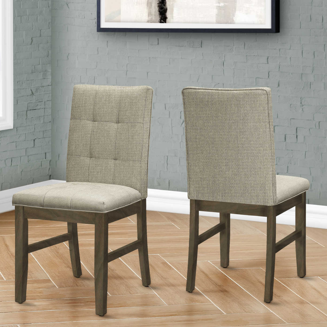Haventon – Set of 2 – Tufted Fabric Dining Chair – Brown