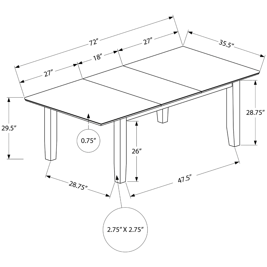 Walden – Table de salle à manger extensible – Placage noyer brun