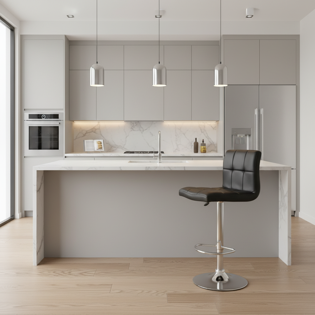 Rivaro – Lot de 2 – Tabourets de bar réglables – Noir