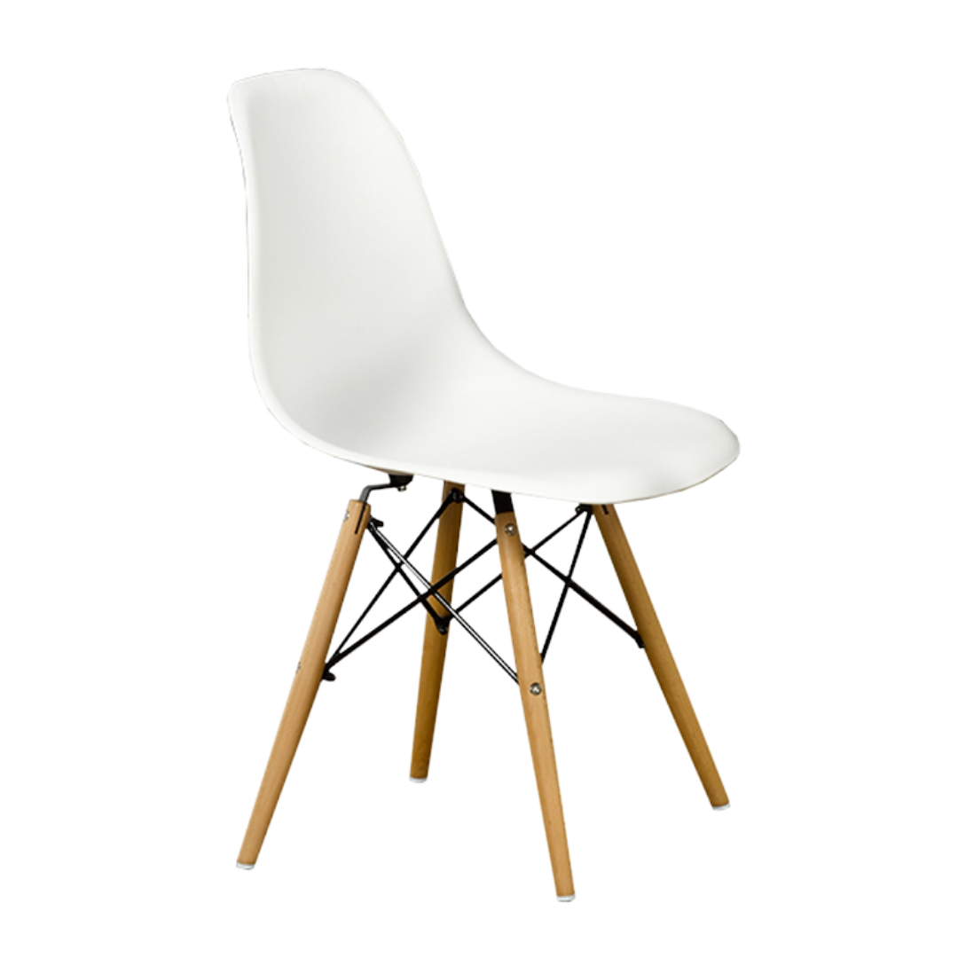 Valencia – Dining Set – White Lacquer / White Polypropylene