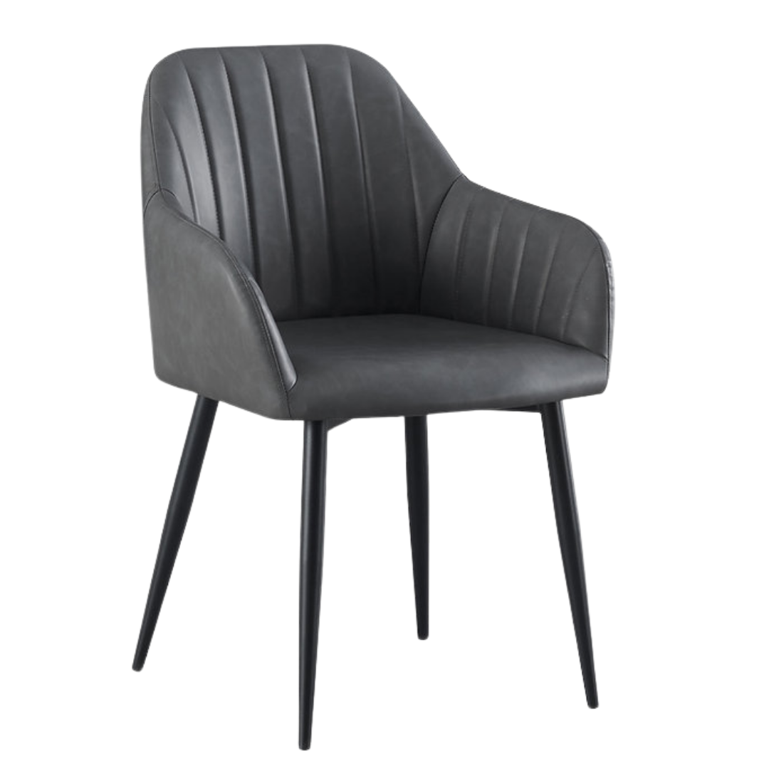 Firenze – Ensemble de salle à manger – Aspect marbre blanc / PU gris