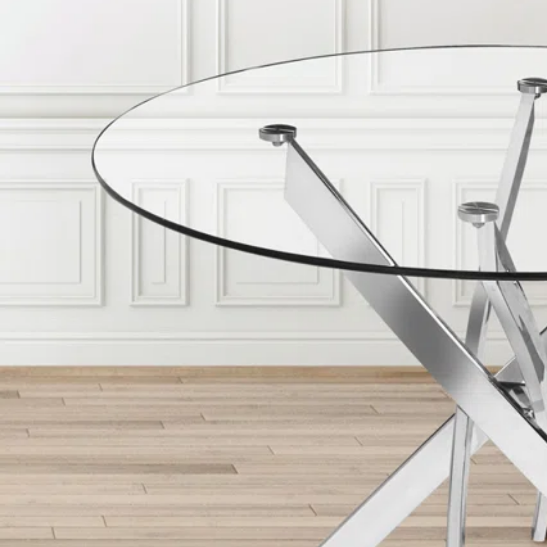 Karsen – Dining Table – Clear Glass Top
