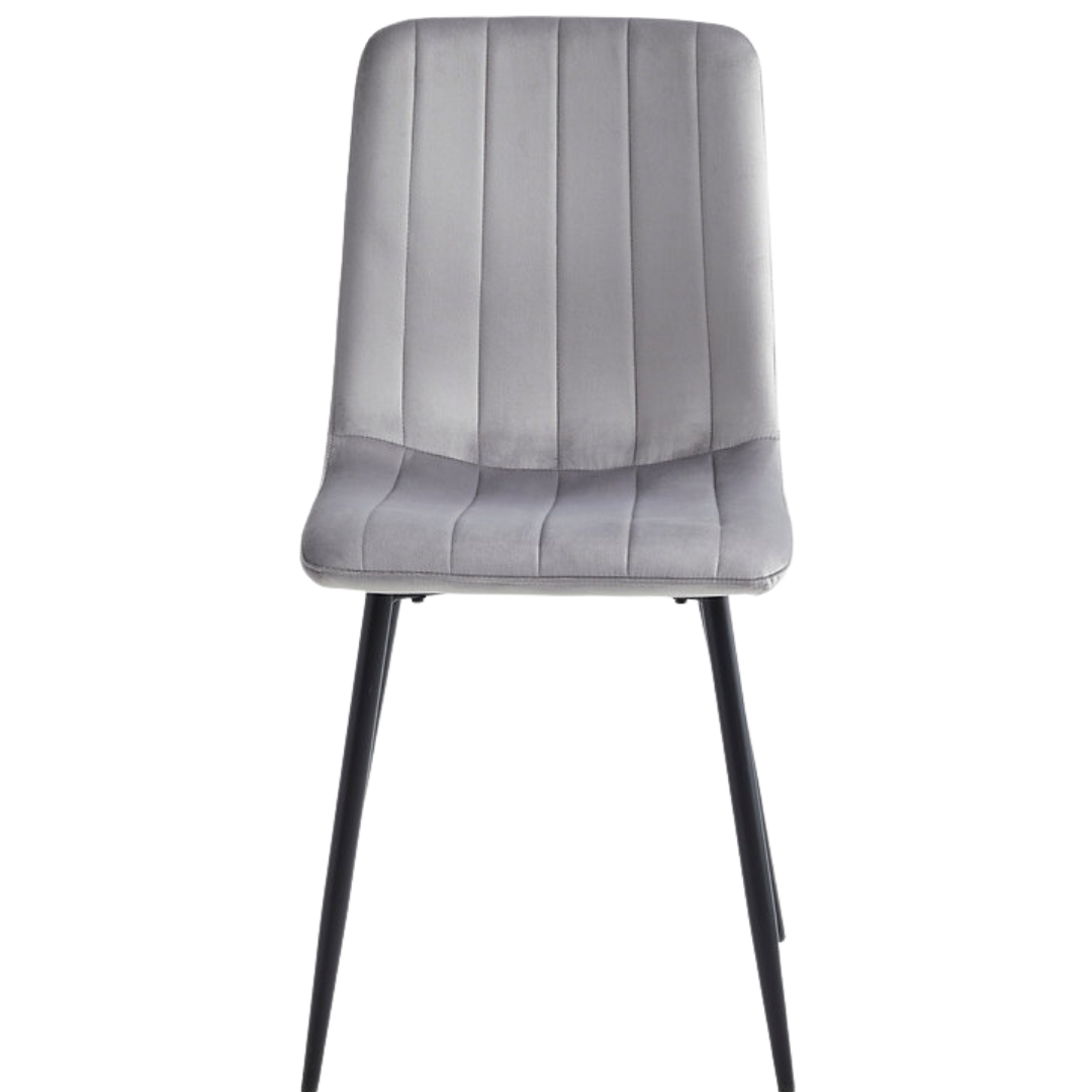 Velstria – Lot de 6 – Chaises de salle à manger en velours – Gris clair