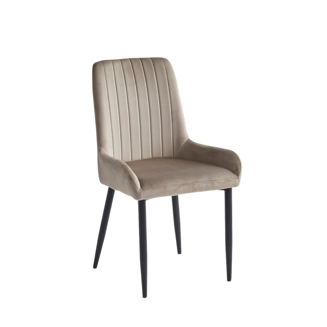 Prima – Ensemble de salle à manger – Plateau en bois / Velours beige