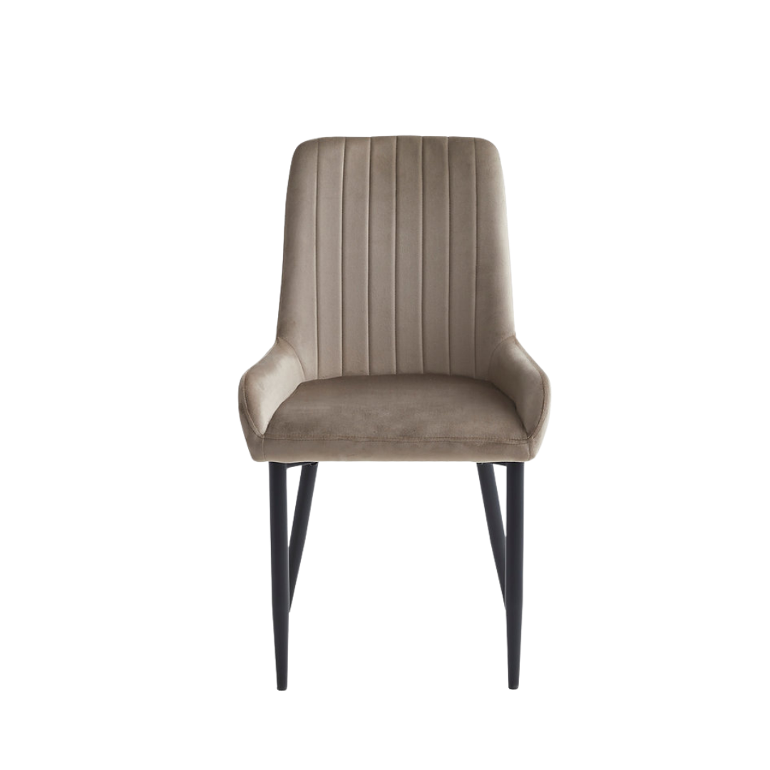 Prima – Ensemble de salle à manger – Plateau en bois / Velours beige